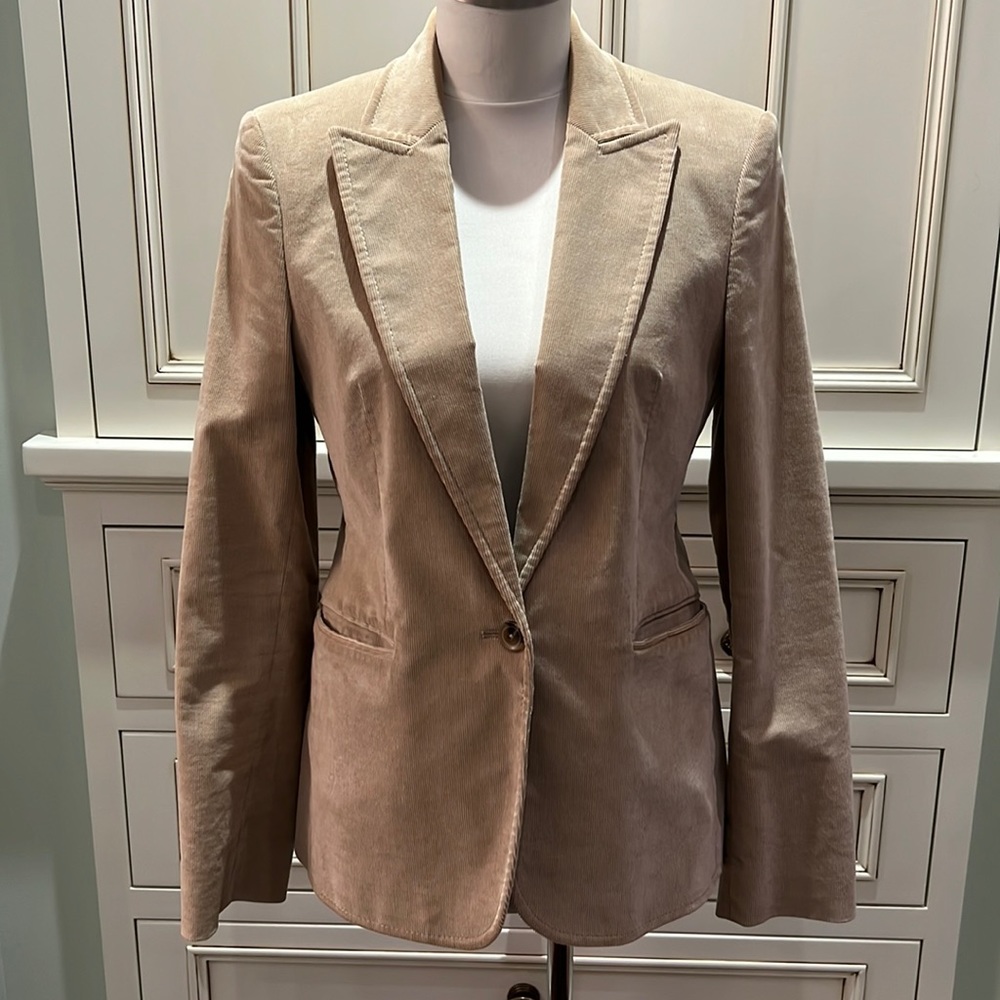 Massimo Dutti Tan Corduroy Blazer Sz 6-8